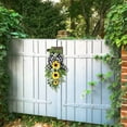 thumbnail image 3 of EIMELI Guirlande d'Été pour Porte d'Entrée Couronne de Tournesol Couronne Extérieure Couronne de Printemps Couronne Jaune Guirlande d'Été Guirlande Ukrainienne Couronne de Porte Double Cadeau, 3 of 8