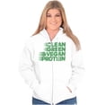 thumbnail image 4 of Clean Green Vegan Protein Healthy Unisex Fleece Graphic Zip Up Hoodie Brisco Brands 2X, 4 of 5
