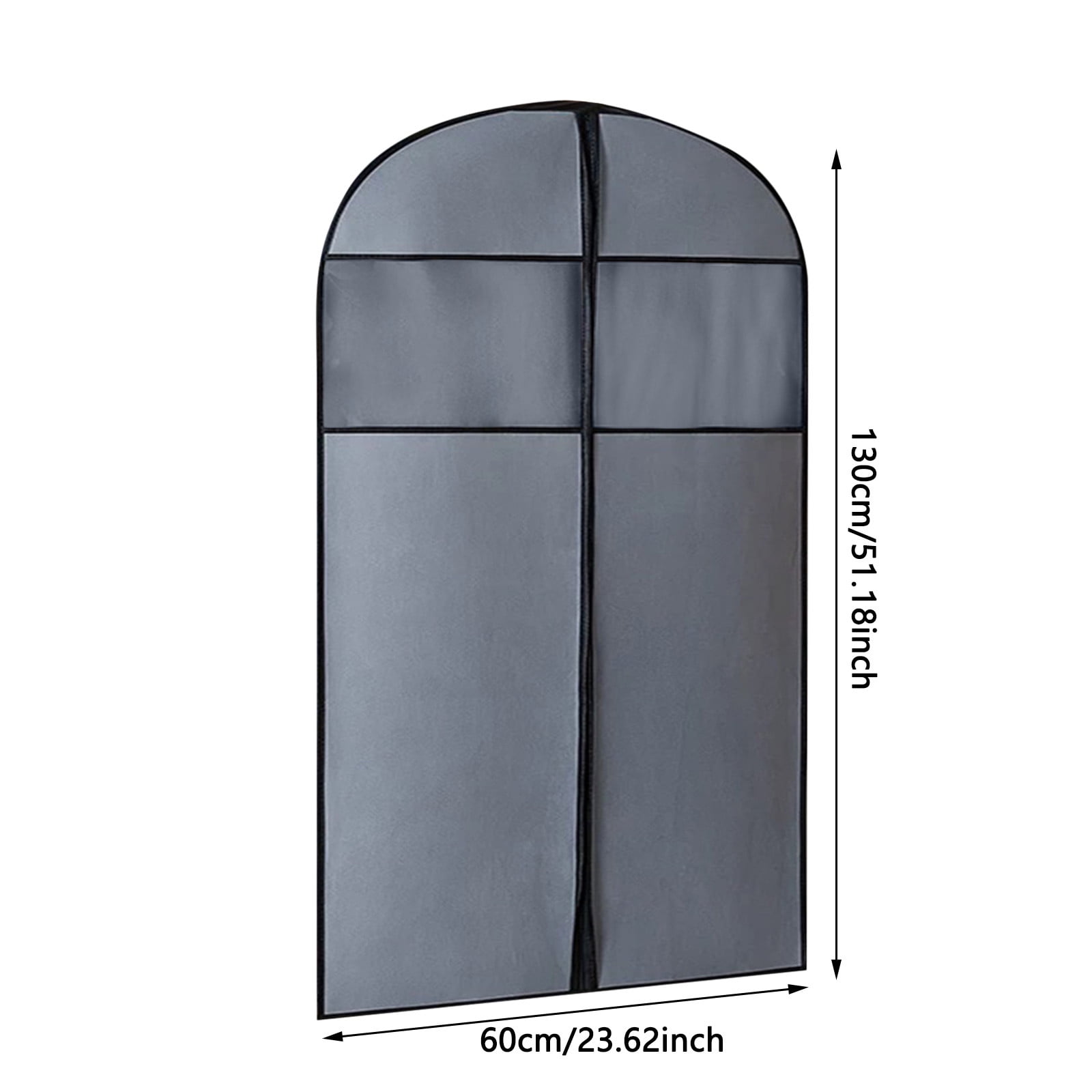 1-3PC Hanging Garment Bag for Clothes Non Woven Suit Bag with Transparent Window and Zipper Dustproof Clothes Cover for Shirts Jackets Dresses Travel Closet Storage for Gowns Long Coats