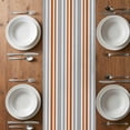 thumbnail image 6 of Orange Grey Striped Table Runner - 120 Inch Long, Kitchen Dining Table Runner Dresser Scarves, Horizontal Lines Simple Minimalist Farmhouse Decor for Coffee Tables Wedding Party Banquet, 6 of 8