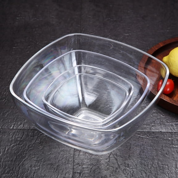 Salad Bowl Candy Bowl Transparent Acrylic Snack Fruit Bowl Lightweight Reusable Popcorn Chips for Dining Family Gatherings Party