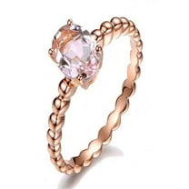 Bestselling Morganite Engagement Ring on Sale: 1 Carat Morganite Solitaire Engagement Ring in Rose Gold