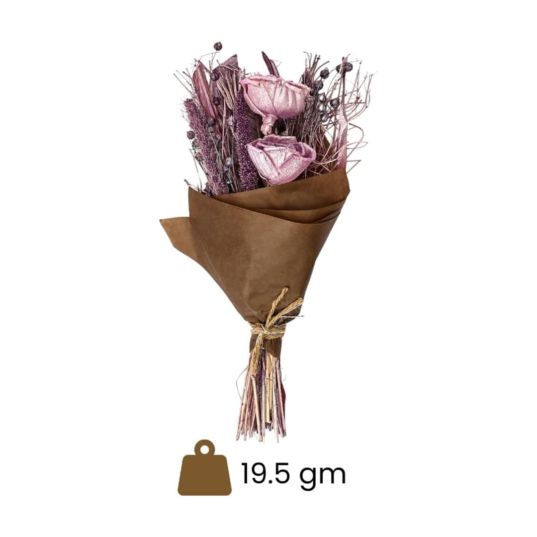 Mini Lavender Shola Rose Dried Flower Bouquet – 19.5g Rustic Handcrafted Arrangement for Gift Hampers & Tabletop Decor