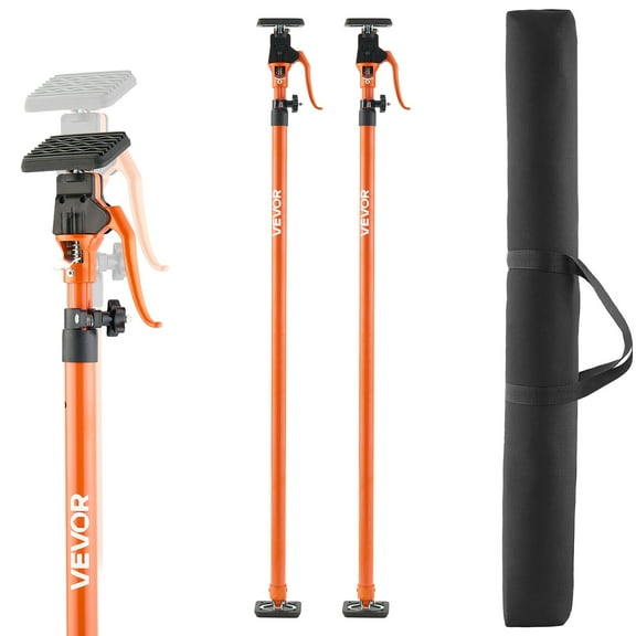 VEVOR Cabinet Jack Support Pole, 2-Pack, 49.2-114.6 Inch Steel Telescopic Quick Support Rod, Adjustable 3rd Hand System up to 198 lbs Capacity for Installing Cabinets, Lifting Drywall, Cargo Bars