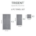 thumbnail image 4 of Everyday Home by Trident Quick Dry 6 Pc Bath Towel Set, 100% Cotton , lightweight,Soft, Absorbent, Bathroom Towels, 2 Bath 27"x54", 2 Hand 16"x28", 2 Washcloths 13"x13", Charcoal, 4 of 7
