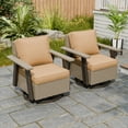 thumbnail image 3 of EAGLE PEAK Classic 2-Piece Patio Chair Set, 360° Swivel Rocking Chairs with Thick Cushions, All-Weather Wicker Outdoor Lounge Gliders, Beige/Tan, 3 of 9
