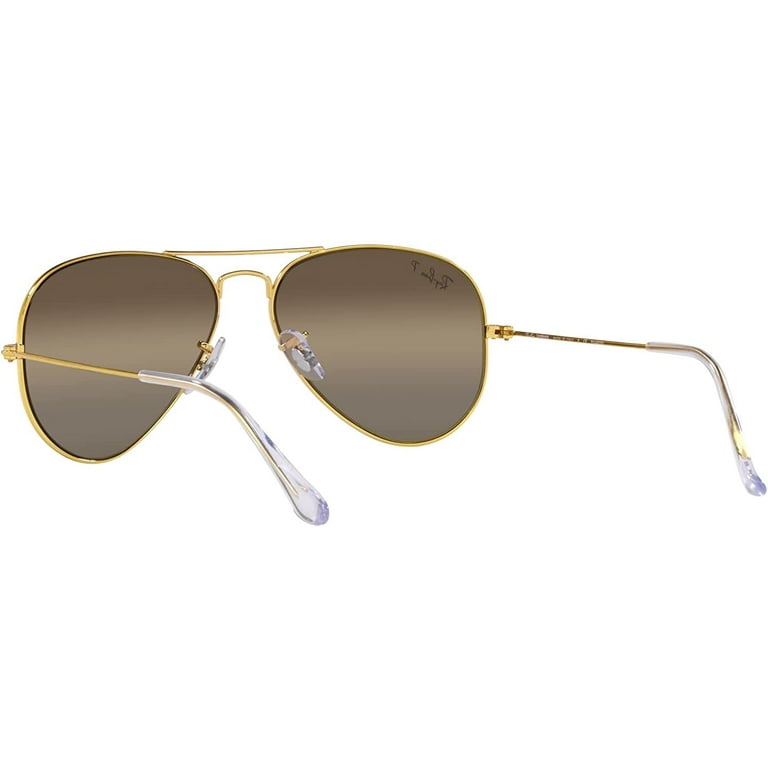Ray Ban Aviator Chromance Polarized Silver Brown Unisex Sunglasses RB3025 9196G5 62