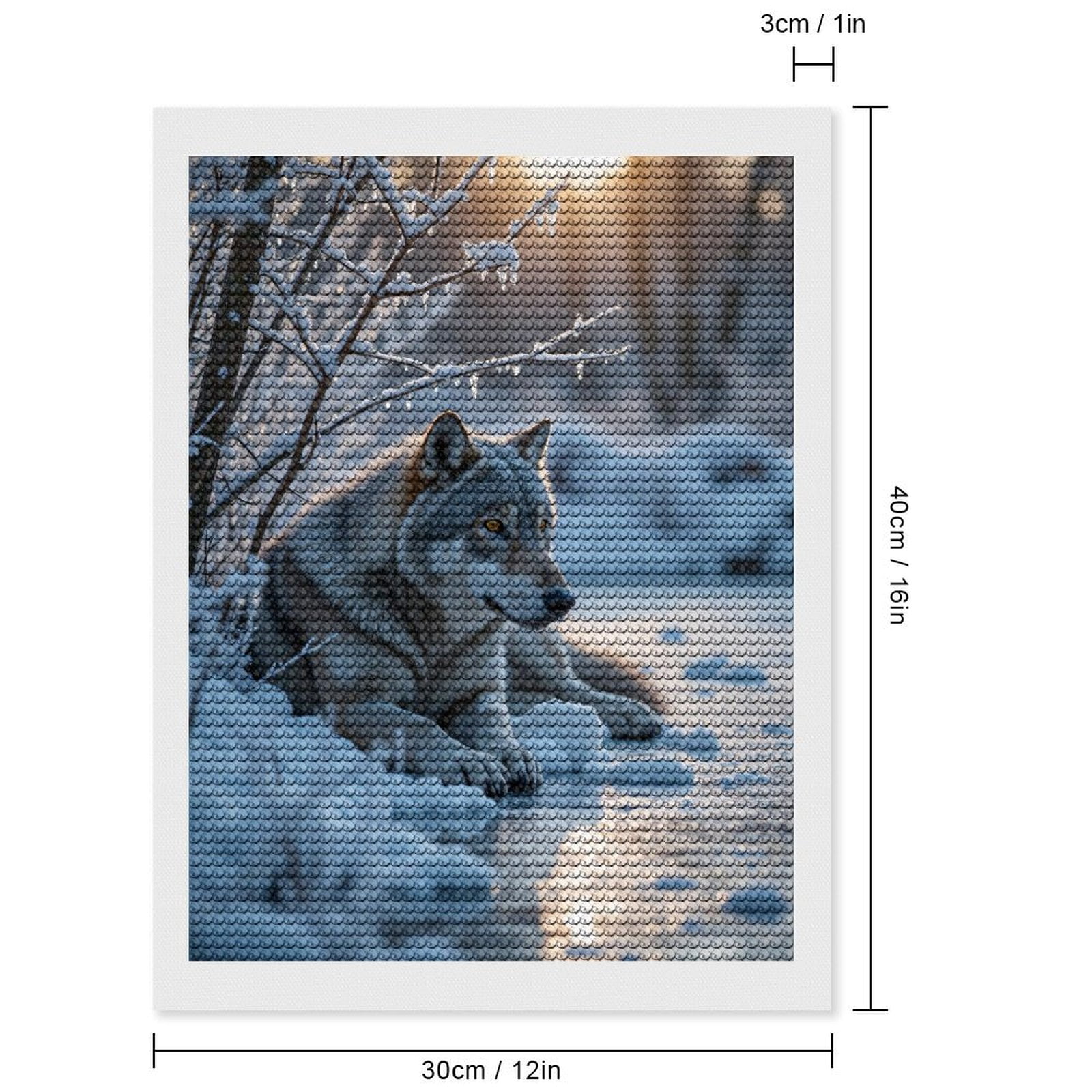Diamond Art Kits for Adults - Winter Wolf In Frosted Wilderness 5d Diamond Painting for Adults, Diamond Art for Adults Beginners, Frameless Diamond Painting Kits for Adults for Home Wall Decor