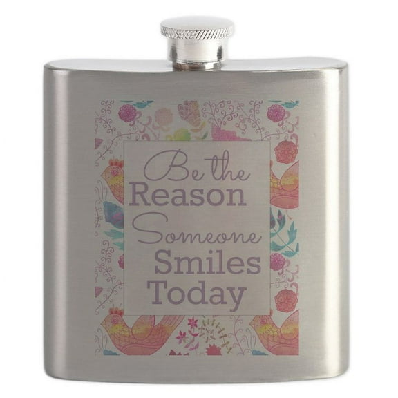 CafePress - Smiles Flask - Stainless Steel Flask, 6oz Drinking Flask