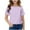 Purple., variant on Agkizg Summer Girls Casual Tops Fashion Short Sleeve Tops Round Neck Solid Color T Shirts Loose Fitting Cute Kids Clothes Tops
