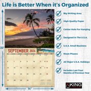 2026 Hawaii Wall Calendar 16-Month X-Large Size 14x22, Beach Calendar by The KING Company-Monster Calendars