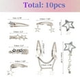 thumbnail image 4 of Unique Bargains 10 Pcs Stars Hair Clips Alloy Hair Stars Barrettes 8 Shapes Y2K Hair Accessories for Women Silver Tone, 4 of 7