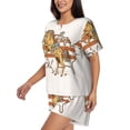 thumbnail image 2 of Lsque Vintage Wild West Cowboy Women's Short-Sleeved Pajama Set - 2 Piece Soft and Lightweight Sleepwear Set-X-Large, 2 of 9