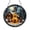 Acrylic 3.5 Inch, variant on Musician Lute Instrument Stained Glass Window Hanging, Winter Cabin Scene Decorative Suncatcher Art Accent