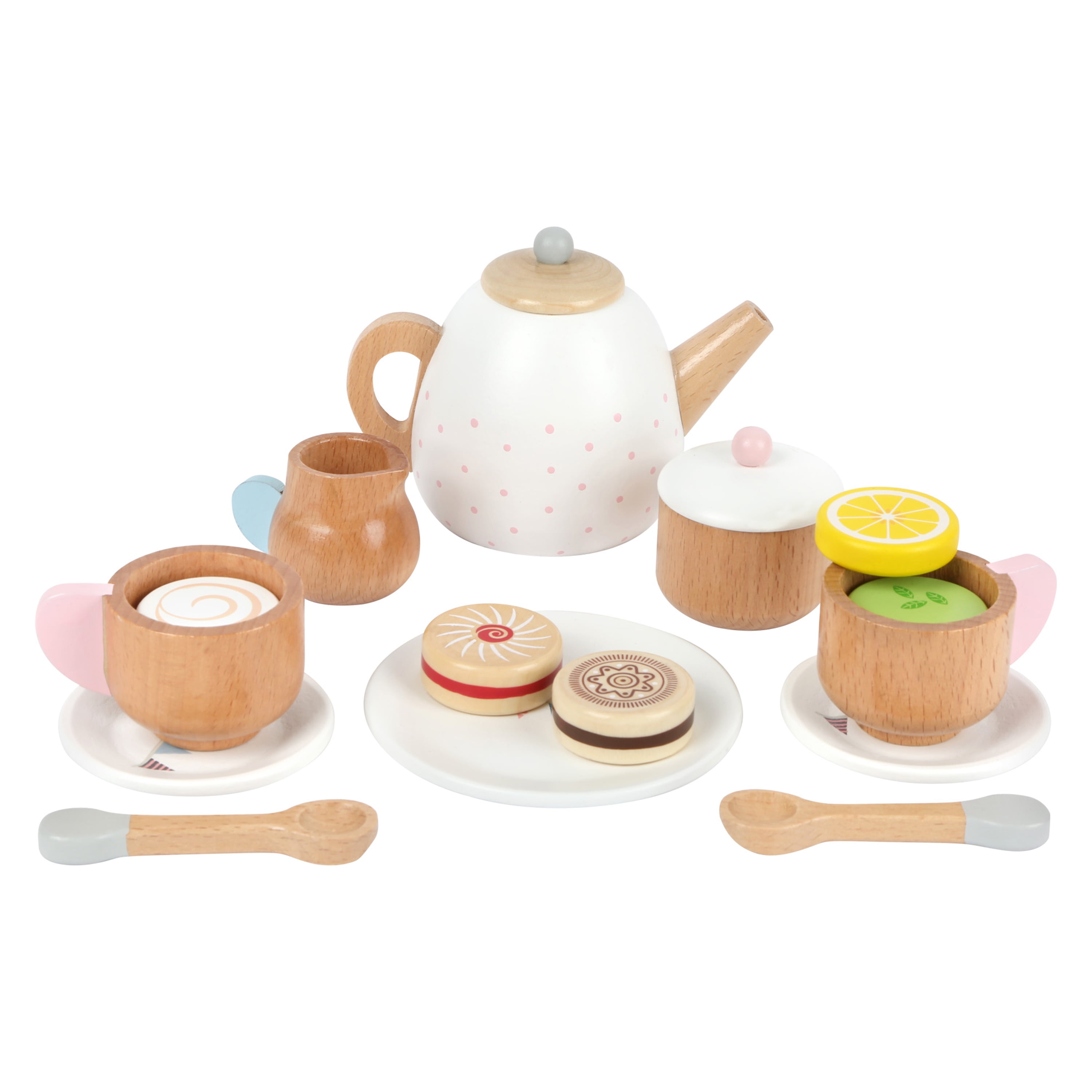 16pcs Wooden Tea Set Party Kitchens Role Play Educational Pretend Kids Toys 