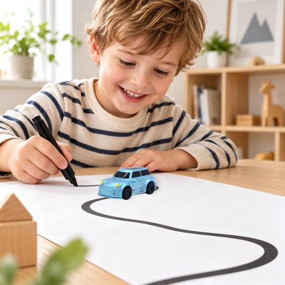 Smart Inductive Toy Car, Line Sensing Automatic Driving Vehicle, Multi Style Engineering And School Bus Toy, Interactive Track Following Toy For Desktop Game And Leisure Time
