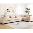 thumbnail image 2 of Beige Corduroy Modular For Living Area - Long-wearing Upholstery Oversized Room In Comfortable, , Combination, Easy Assembly, 2 of 5