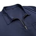 thumbnail image 6 of Golf Shirts for Men with Pocket and Zipper Collared Short Sleeve T-Shirts Mens Casual Solid Color Pullover Breathable Athletic Workout Tees Tops, 6 of 7