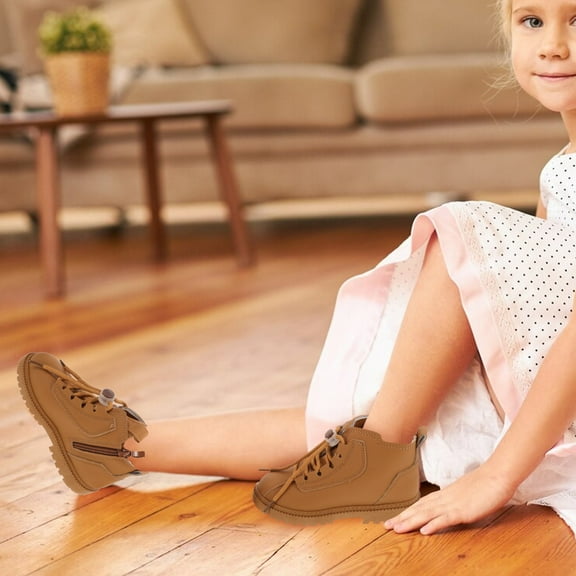 SEWCHICS Childrens Lace-Up Boots Chocolate Synthetic Trendy Casual 1Pair