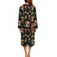 thumbnail image 3 of FKELYI Mushroom Leaf Butterfly Print Nightgowns Women's Zip Up Robe Comfy House Coats Full Length Sleepwear House Dress Long Sleeve Bathrobe with 2 Pockets, 3XL, 3 of 6