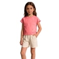 thumbnail image 4 of zbxnLI Baby Girls Short Sleeve T Shirt Ruffle Hem Solid Color Crew Neck Casual Loose Summer Comfortable Top, 4 of 7