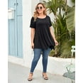 thumbnail image 6 of New Women's Solid Color Blouse Swing Tunic Tops Loose Fit Comfy Flattering T Shirt, 6 of 6