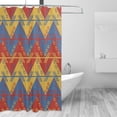 thumbnail image 3 of Polyester Fiber Shower Curtain, South American Circle Fabric Stripes Shower Curtain, Metal Buckled Eye Waterproof Shower Curtain, Can Be Washed-72x72in, 3 of 8