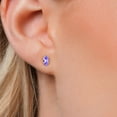 thumbnail image 3 of Gem Stone King 14K Yellow Gold Blue Tanzanite Doble Notch Stud Earrings for Women Men | 1.02 Cttw | Gemstone December Birthstone | Marquise 8X4MM, 3 of 6