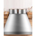 thumbnail image 2 of Full Size Fitted Sheet Set - Gray White Ombre 3 Piece Bedding Sets 16" Deep Pocket Fitted Sheet with 2 Pillowcases Abstract Art Modern Grey Gradient Brushed Microfiber Hotel Luxury Bed Sheets, 2 of 9
