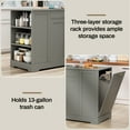 thumbnail image 5 of Arlopu 53" Kitchen Island with Trash Can Storage Cabinet Portable Kitchen Island Open Side Shelves & Drawer, 5 of 9