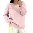 thumbnail image 2 of Ailaofu Fuzzy Soft Sweaters Oversized Solid Sweaters Crewneck Knit Casual Pullover 2026 Trendy Outfits, 2 of 7