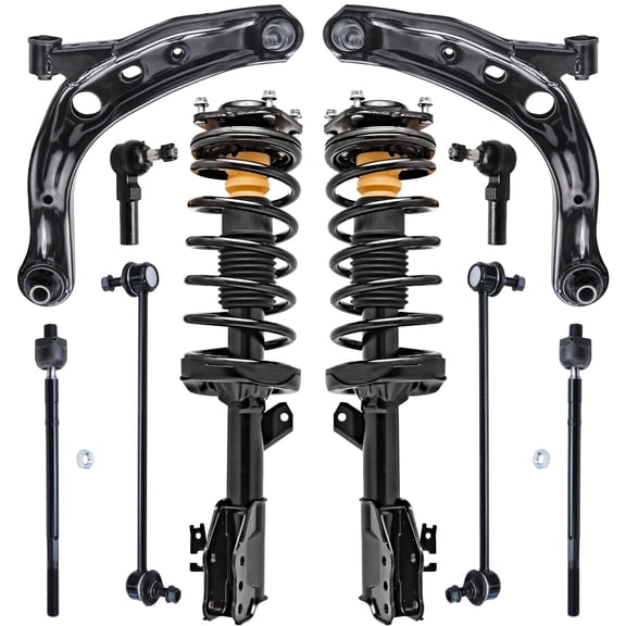 Detroit Axle - Front Struts w/Coil Spring   Lower Control Arms w/Ball Joint Kit Replacement for 2001-2006 Mazda MPV - 10pc Set