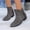 Gray, variant on Womens Ankle Boots Vintage Low Block Heel Side Slit Cowboy Booties with Back Fringe Stylish Arch Support Non-Slip Combat Boots Black 41(US-8.5)