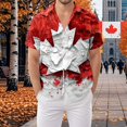 thumbnail image 2 of Ramiter Summer tops Mens Short Sleeve Classic Woven ShirtButton Down Shirt Red,3XL, 2 of 5