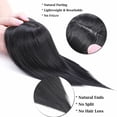 thumbnail image 6 of Benehair 100% Natural Hair Extensions Clip in Topper Toupee Bangs Hairpiece for Woman 10" Dark Black, 6 of 10