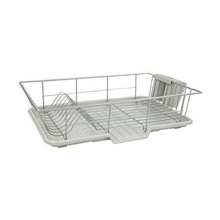 Home Basics 3 Piece Dish Drainer Set Silver 19 Inch By 12 Home Basics 3 Piece Dish Drainer Set