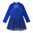 thumbnail image 4 of YONGHS Kids Girls Mesh Long Sleeve Figure Skating Dress Ballet Dance Leotard 4-16, 4 of 7