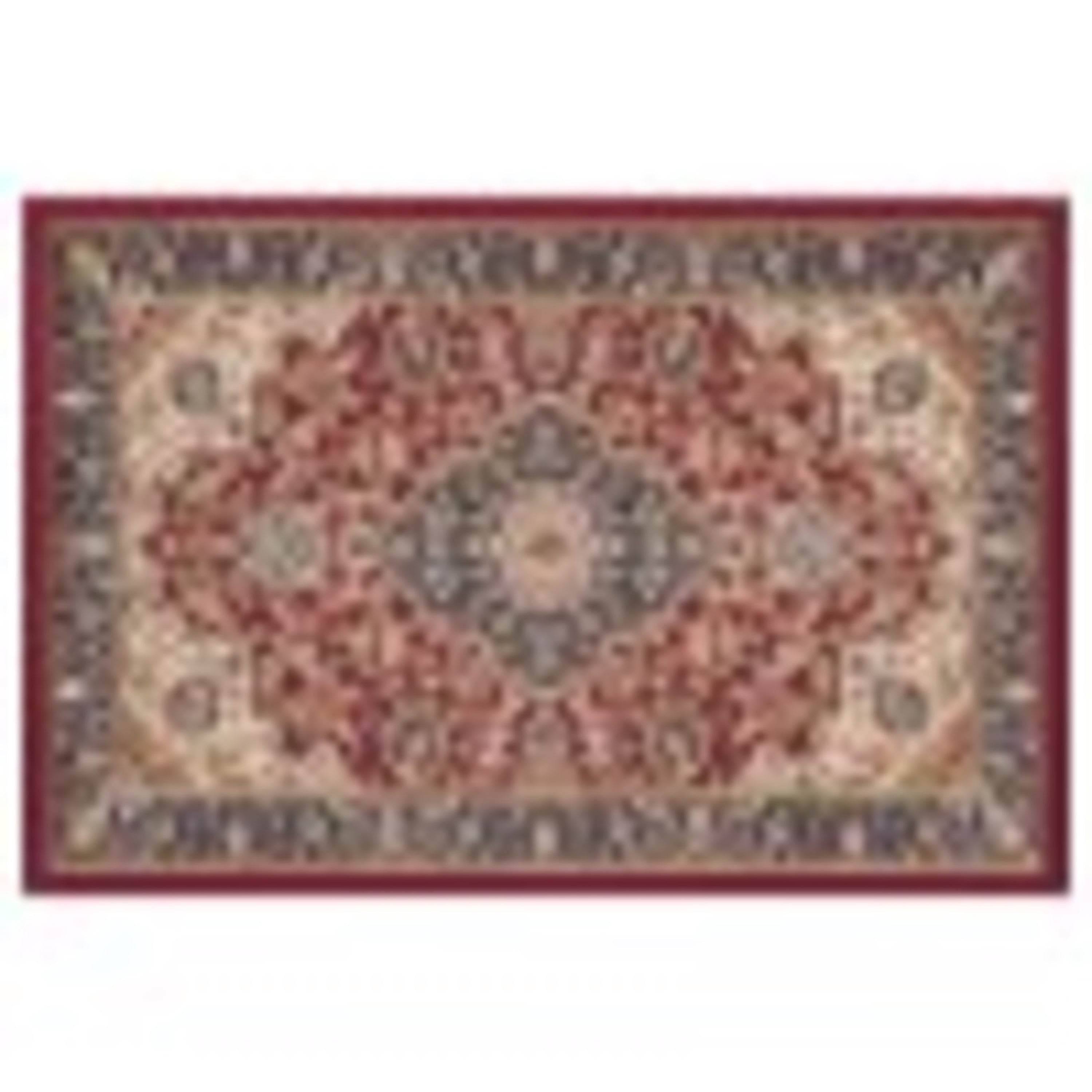 Sensation Transitional 2' x 3' Red and Beige Polypropylene Indoor Area Rug