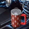 thumbnail image 4 of Double Wall 40oz Tumbler Gift - Festive Stainless Steel w/Reindeer Pattern, Leakproof w/Handle & Straw, 4 of 5