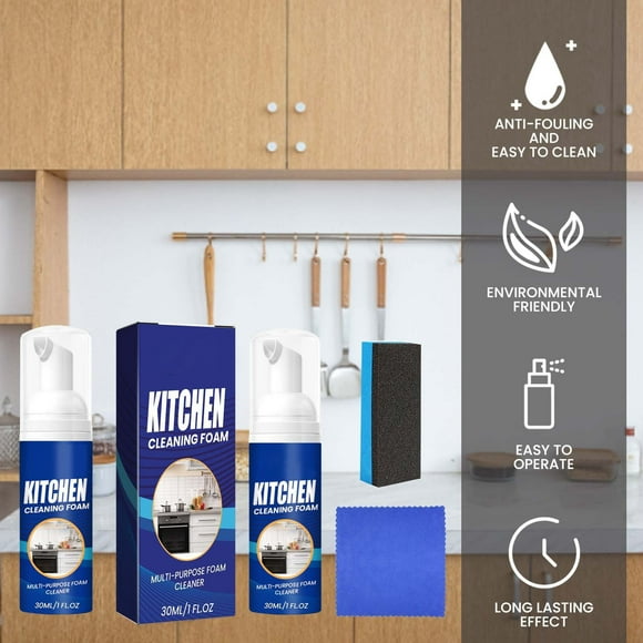 asddcavvf Kitchen Foam Cleaner Stove Range Hood Oil Stain Remover Heavy Oil Stain Foam Cleaner 30ml 30 Second