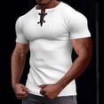 thumbnail image 1 of pstuiky camisetas de manga corta para hombre, Camiseta vintage de manga corta con cordones y solapa para hombre, estilo patchwork, blusa de manga corta con cuello alto camisetas de hombre xxl, 1 of 8