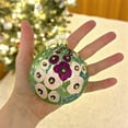 thumbnail image 3 of Poppy Glass Ornaments – Set of 2 European Mouth-Blown Glass Ball Holiday Christmas Tree Decoration Flowers, Pink and Green Floral, 3 of 5