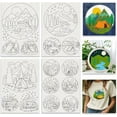 thumbnail image 1 of 4Sheets 17Pcs Water Soluble Embroidery 11.7x8.3inch Camping Forest Pattern Transfers Water Soluble Stabilizer for Embroidery Stick and Stitch Embroidery Designs, 1 of 9