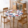 thumbnail image 4 of 4th of July Round Fitted Tablecloth with Elastic Edged & Backing, Round Table Cover for Indoor Outdoor Patio Use Fits Tables Up to 40" - 54" Diameter, 4 of 5