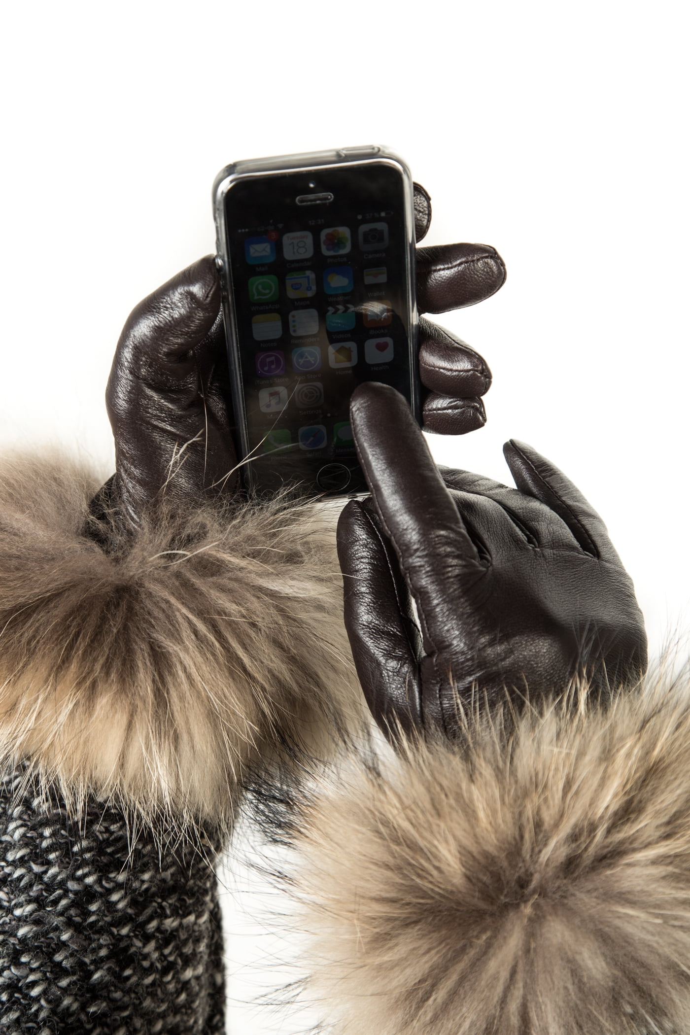 women's leather gloves lined with rabbit fur
