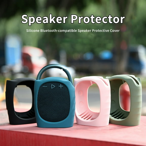 Lifetechs Speaker Protector Soft Texture with Straps Anti-slip Fastener Tape Portable Shock Resistant Odor-free Silicone Bluetooth-compatible Speaker Protective Cover for JBL CLIP4