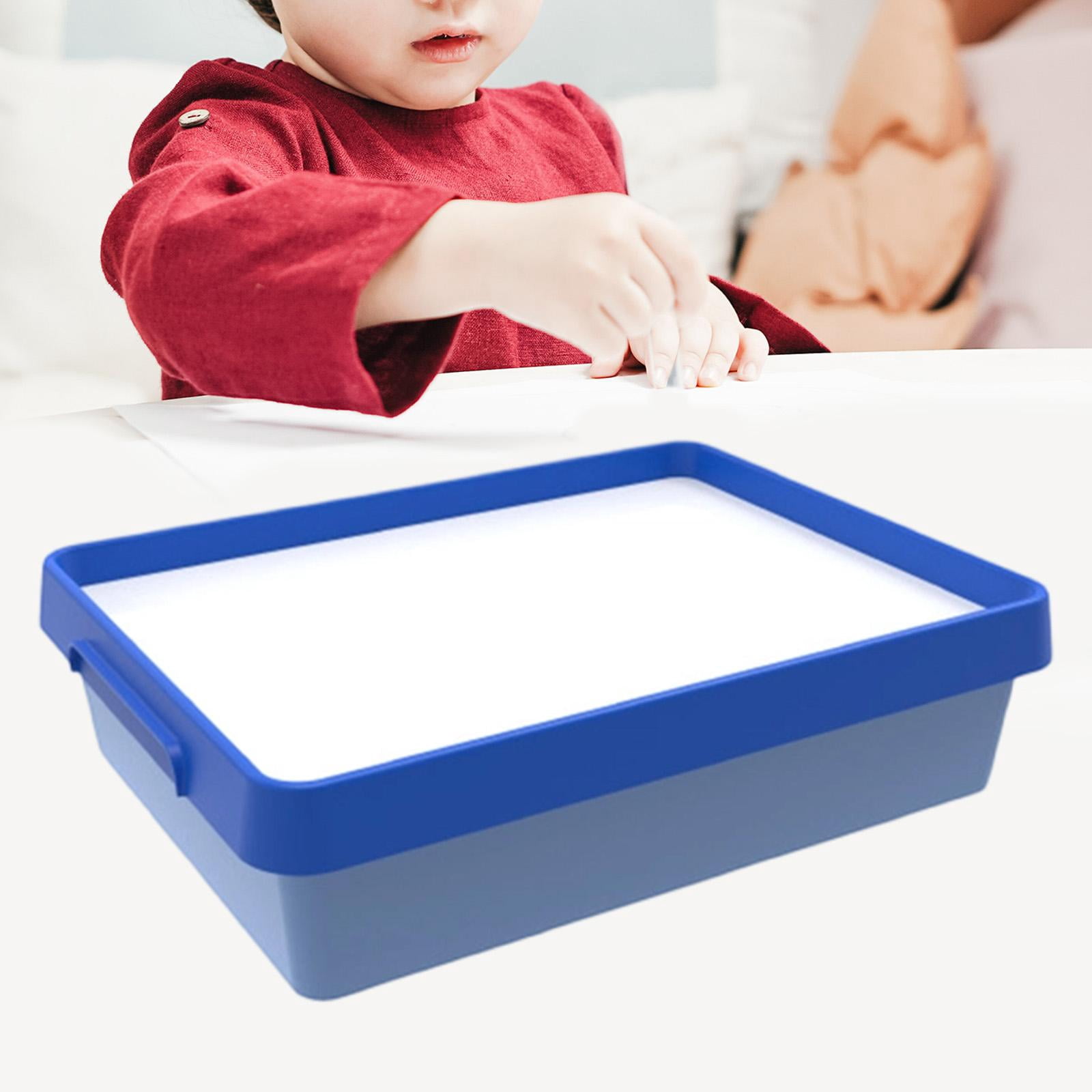 LeeQinersw Sand Painting Light Box Boys Girls Color Shape Cognition Sensory Light Table Blue