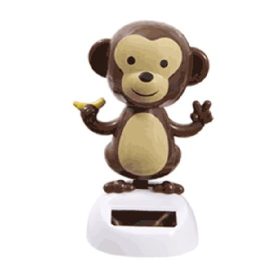 Solar Powered Dancing Monkey Head and Arms Sway in Sunlight