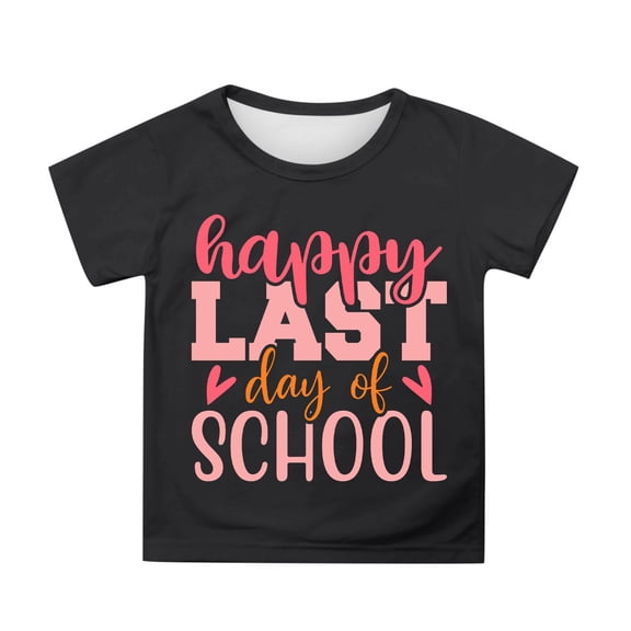 Hiijoy Girls Graduation T-Shirt Last Day of School Letter Print Short Sleeve T Shirt Tee