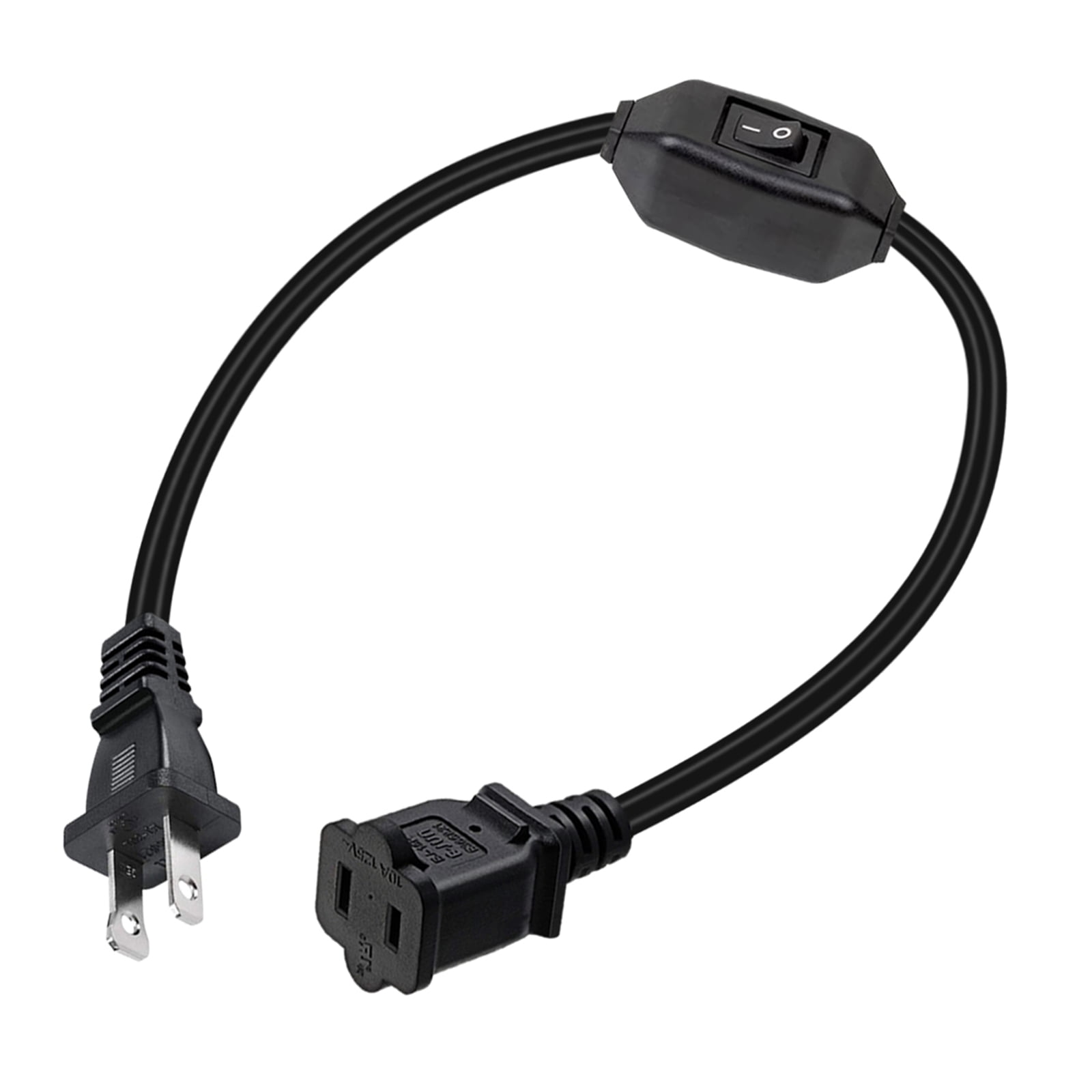 US Plug On Off Switch Extension Cord 2Pin Extension Cord with Switch ...